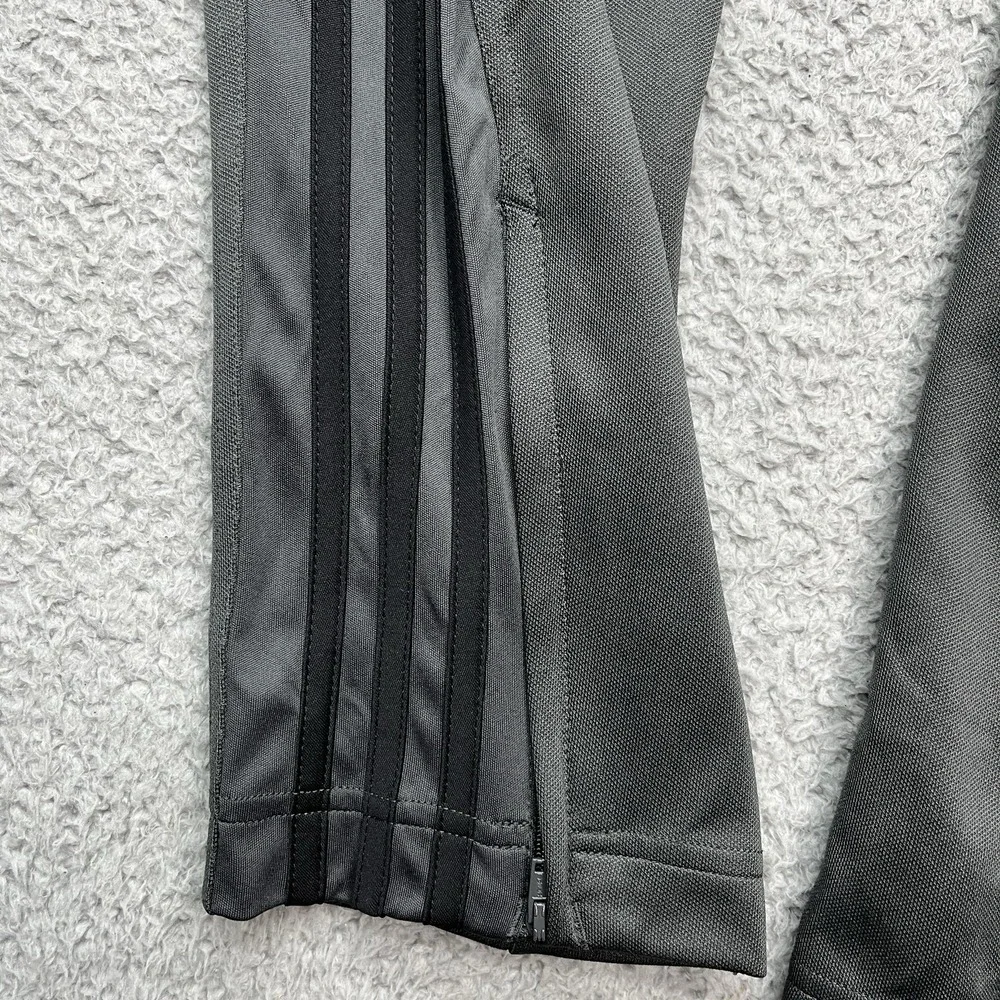 Adidas Track Pants Mens M ClimaLite Sweatpants Gray Zip Legs 3-Stripe Streetwear